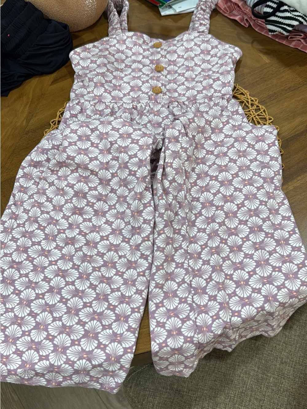 OshKosh B'gosh Dusty Rose Floral Print Wide-Leg Jumpsuit